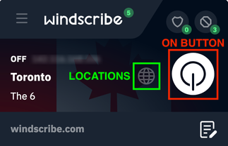 ON & Location buttons