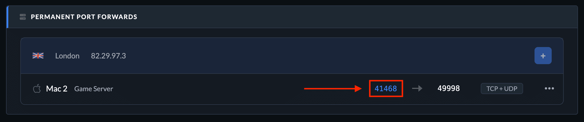 Completed Port Forward